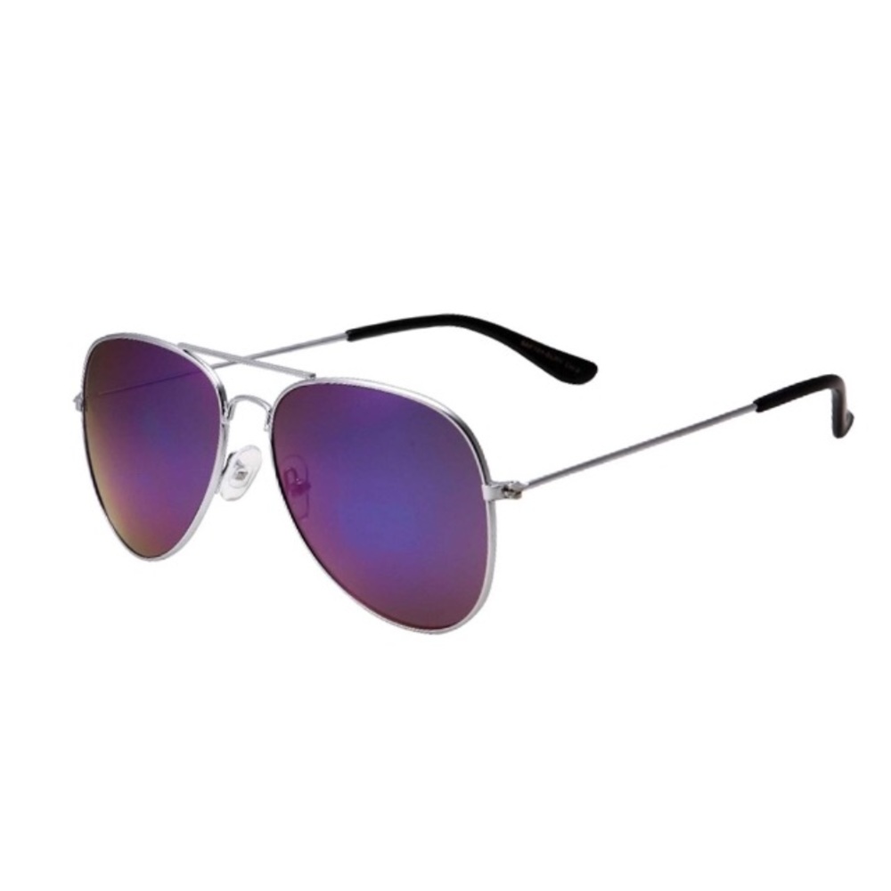 Mirrored Royal Purple Shift Aviator Sunglasses - Picture 3 of 4